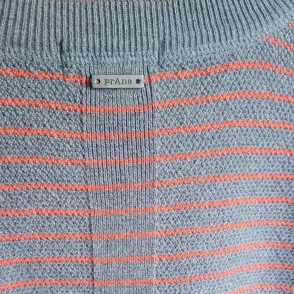 prana Gray and Red Striped Sweater | Medium | Casual Cozy - Picture 5 of 5